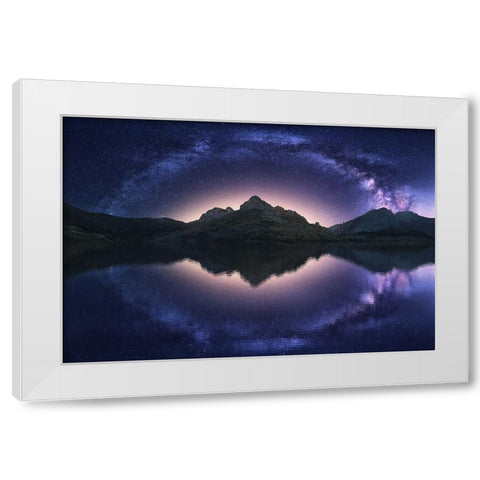 Celestial Illusion White Modern Wood Framed Art Print by F. Turienzo, Carlos