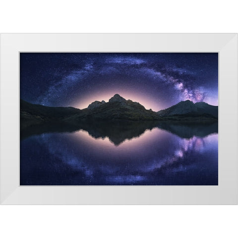 Celestial Illusion White Modern Wood Framed Art Print by F. Turienzo, Carlos