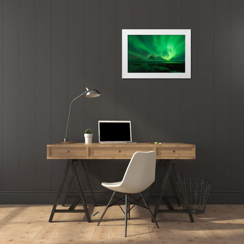 Untitled White Modern Wood Framed Art Print by Martin Castan, David
