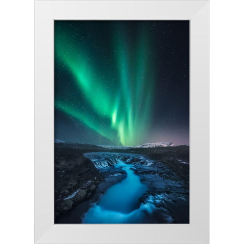 Green Vs Blue White Modern Wood Framed Art Print by F. Turienzo, Carlos