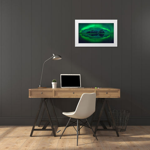 Eye Of Stokksnes White Modern Wood Framed Art Print by Kruczynski, Wojciech