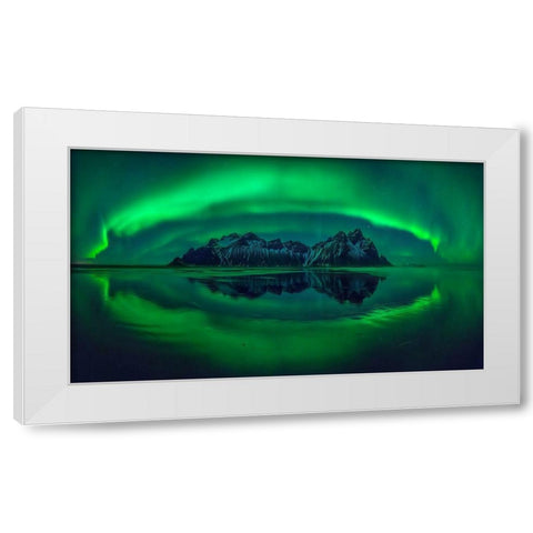 Eye Of Stokksnes White Modern Wood Framed Art Print by Kruczynski, Wojciech