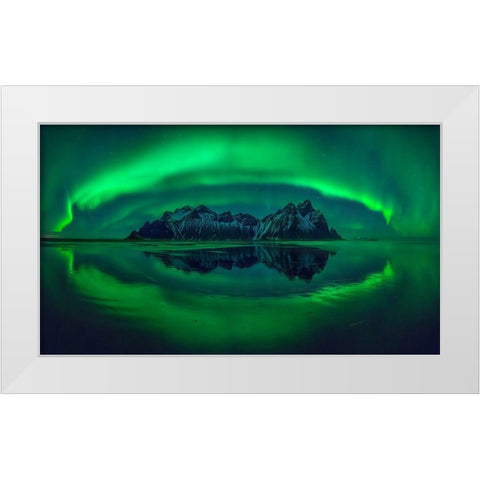 Eye Of Stokksnes White Modern Wood Framed Art Print by Kruczynski, Wojciech