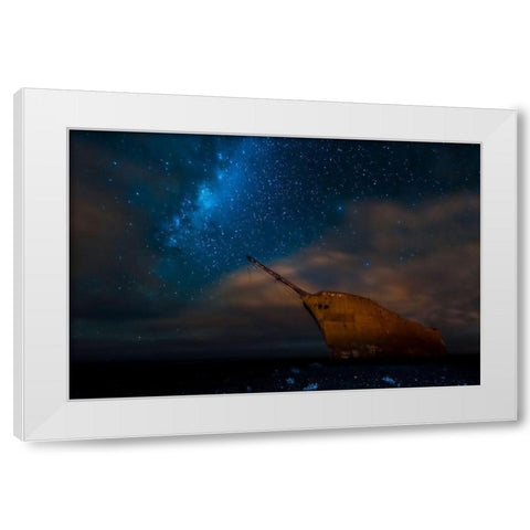 Proa A La Via Lactea. White Modern Wood Framed Art Print by Arman, Adolfo
