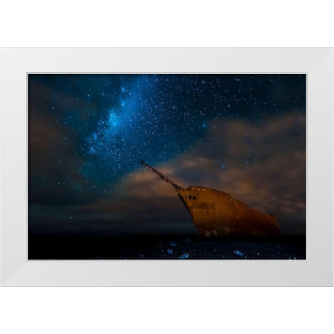 Proa A La Via Lactea. White Modern Wood Framed Art Print by Arman, Adolfo