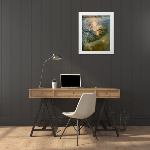 The Earth Veins White Modern Wood Framed Art Print by Alnomas, Faisal