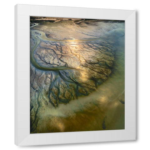 The Earth Veins White Modern Wood Framed Art Print by Alnomas, Faisal