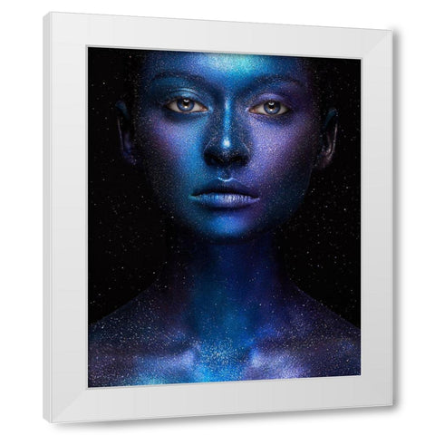 Galaxy White Modern Wood Framed Art Print by Malikov, Alex