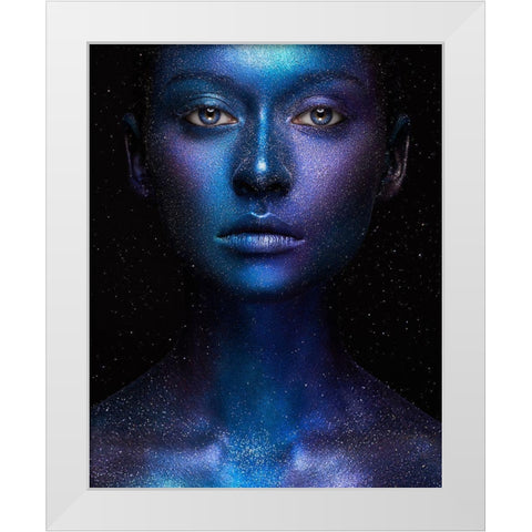 Galaxy White Modern Wood Framed Art Print by Malikov, Alex