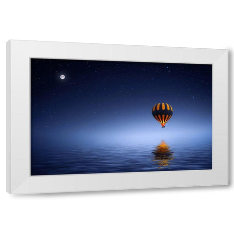 Air Ballon White Modern Wood Framed Art Print by Hamiti, Bess