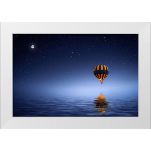 Air Ballon White Modern Wood Framed Art Print by Hamiti, Bess