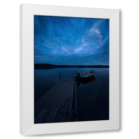 Night White Modern Wood Framed Art Print by Lindsten, Christian