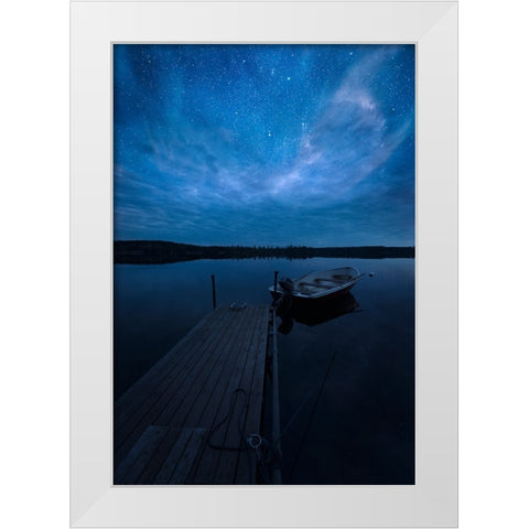Night White Modern Wood Framed Art Print by Lindsten, Christian