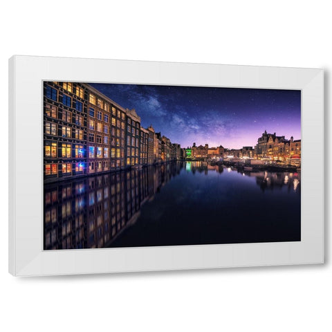 Galactic Damrak White Modern Wood Framed Art Print by F. Turienzo, Carlos
