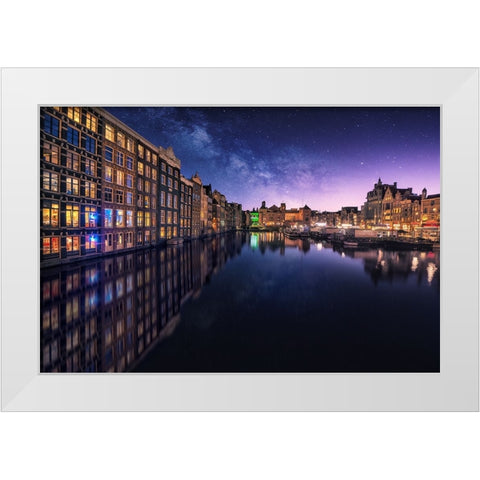 Galactic Damrak White Modern Wood Framed Art Print by F. Turienzo, Carlos