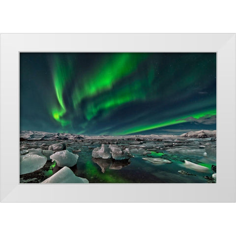 Ice Lake White Modern Wood Framed Art Print by Zhu, Hua