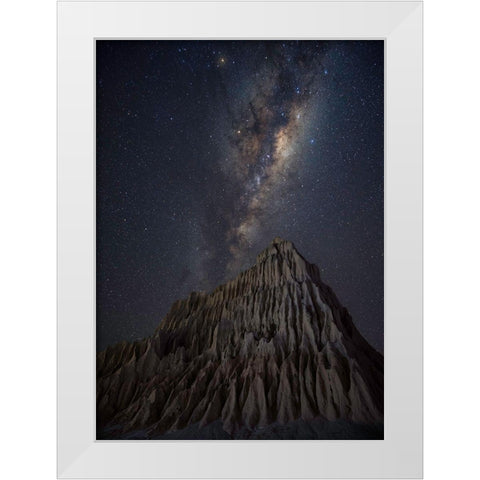 Pyramid In Mungo White Modern Wood Framed Art Print by Zhu, Jingshu