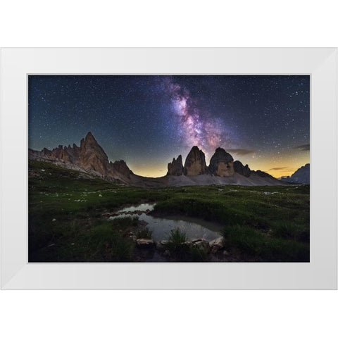 Tre Cime Di Lavaredo White Modern Wood Framed Art Print by Krivec, Ales