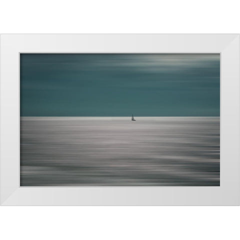Going For The Horizon White Modern Wood Framed Art Print by De Laat, Bernardine