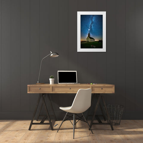 Tunnel To Heaven White Modern Wood Framed Art Print by Zheng, Michael