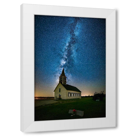 Tunnel To Heaven White Modern Wood Framed Art Print by Zheng, Michael