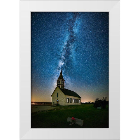 Tunnel To Heaven White Modern Wood Framed Art Print by Zheng, Michael