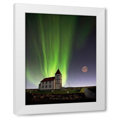 Holy Lights White Modern Wood Framed Art Print by H. Ingibergsson, Torsteinn