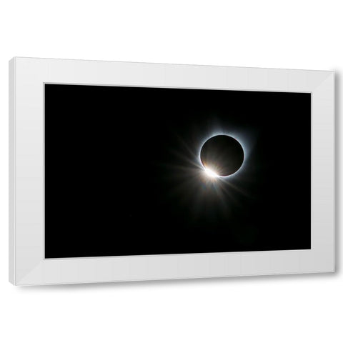 Solar Ring White Modern Wood Framed Art Print by Zhu, Hua