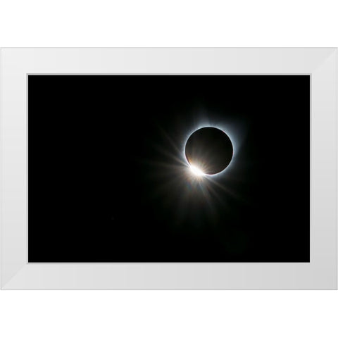 Solar Ring White Modern Wood Framed Art Print by Zhu, Hua
