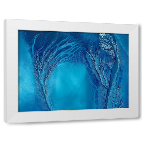 Touching White Modern Wood Framed Art Print by Xu, Mei