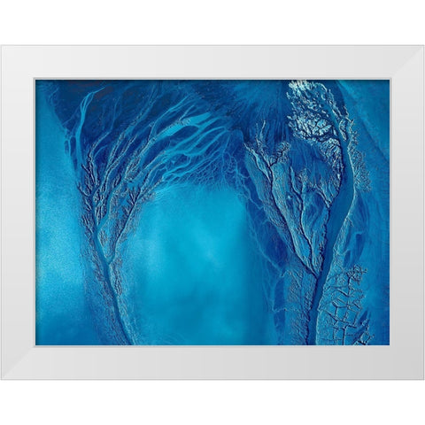 Touching White Modern Wood Framed Art Print by Xu, Mei