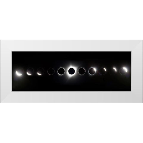 The Path Of Totality White Modern Wood Framed Art Print by Ianulionoc, Vadim