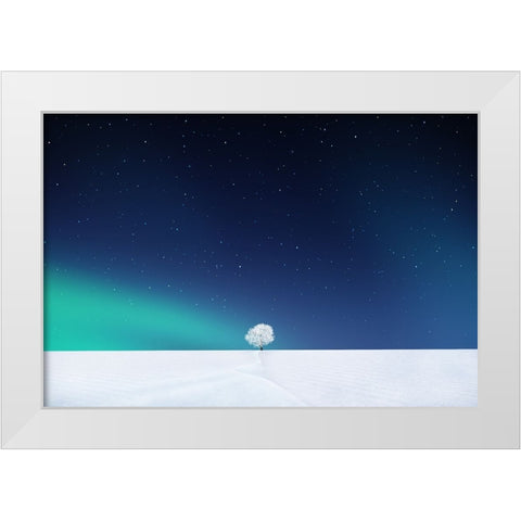 Winter Tree White Modern Wood Framed Art Print by Hamiti, Bess