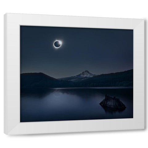 Peaceful White Modern Wood Framed Art Print by Poreider, Annie