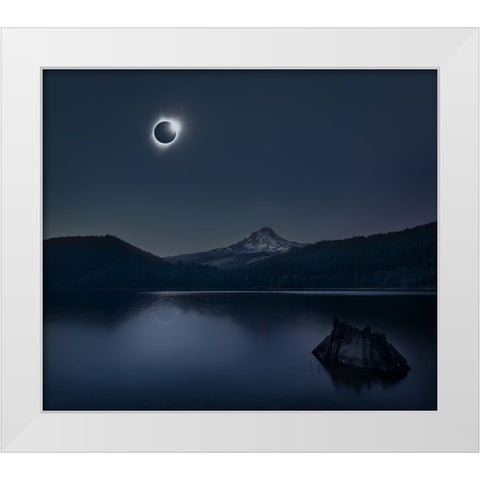 Peaceful White Modern Wood Framed Art Print by Poreider, Annie