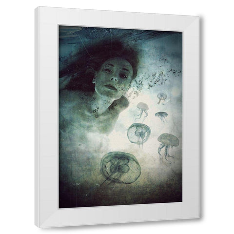Siren White Modern Wood Framed Art Print by Lazarska, Lucyna