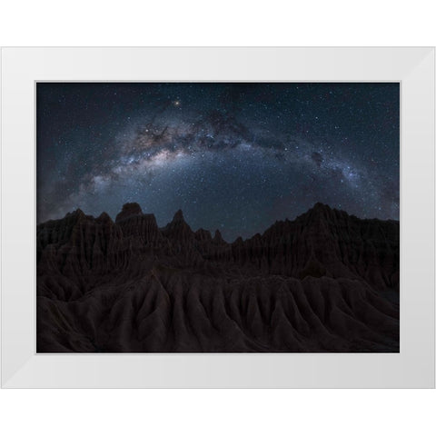 Ancient Land White Modern Wood Framed Art Print by Zhu, Jingshu