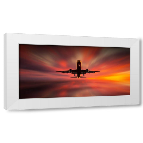 Colorful Landing. White Modern Wood Framed Art Print by Londal, Leif