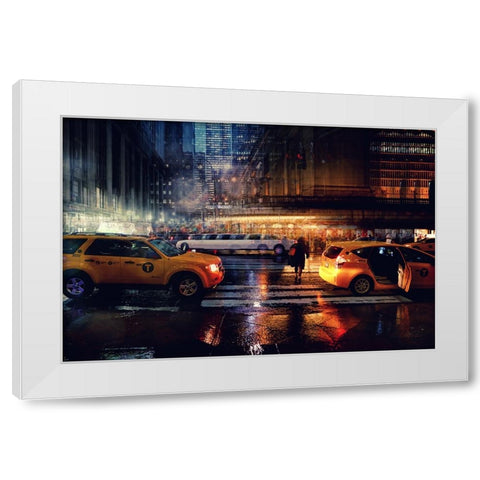 Taxi White Modern Wood Framed Art Print by Della Latta, Massimo