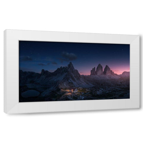 Drei Zinnen White Modern Wood Framed Art Print by F. Turienzo, Carlos