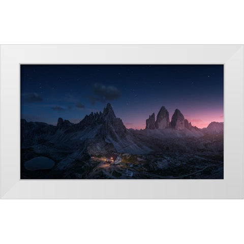 Drei Zinnen White Modern Wood Framed Art Print by F. Turienzo, Carlos