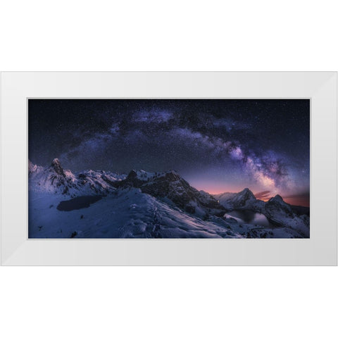 Entrelagos White Modern Wood Framed Art Print by F. Turienzo, Carlos
