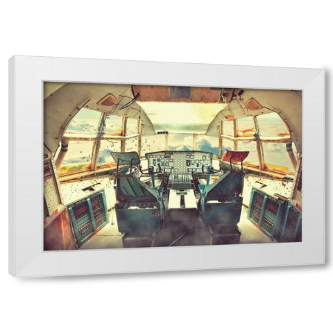 Flying Dead Plane White Modern Wood Framed Art Print by Syafei, Muhammad