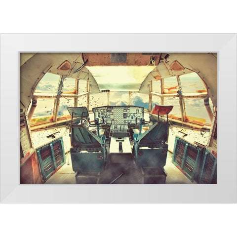 Flying Dead Plane White Modern Wood Framed Art Print by Syafei, Muhammad
