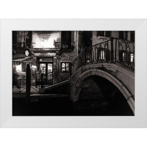 Trattoria Al Ponte White Modern Wood Framed Art Print by Vegh, Izabella