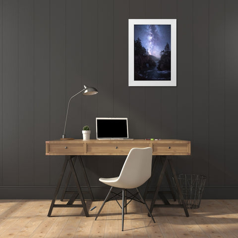 The Coast At Night White Modern Wood Framed Art Print by Gastager, Daniel