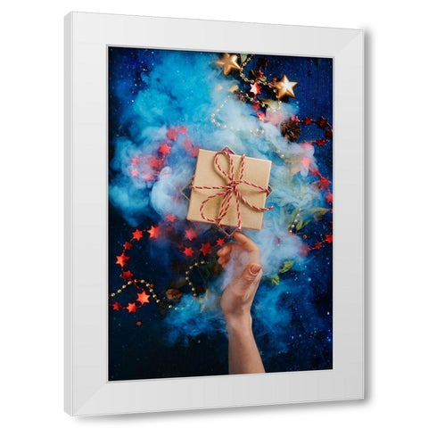 Dont Open Till Christmas White Modern Wood Framed Art Print by Belenko, Dina
