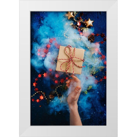 Dont Open Till Christmas White Modern Wood Framed Art Print by Belenko, Dina