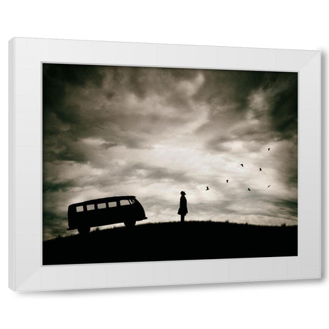 Freedom White Modern Wood Framed Art Print by Damsten, Petri