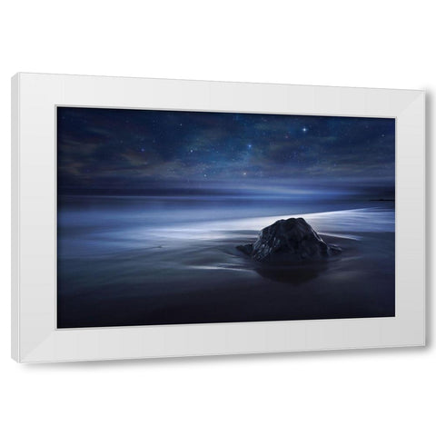 Blue Velvet White Modern Wood Framed Art Print by Del Grosso, Sebastien
